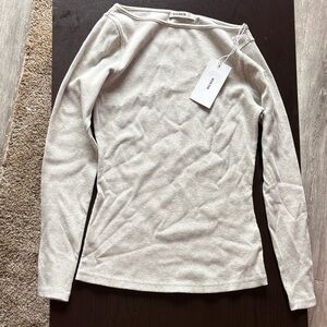 Buck Mason Women's Light Heather Oat Surplus Rib Top Small|NWT|Read